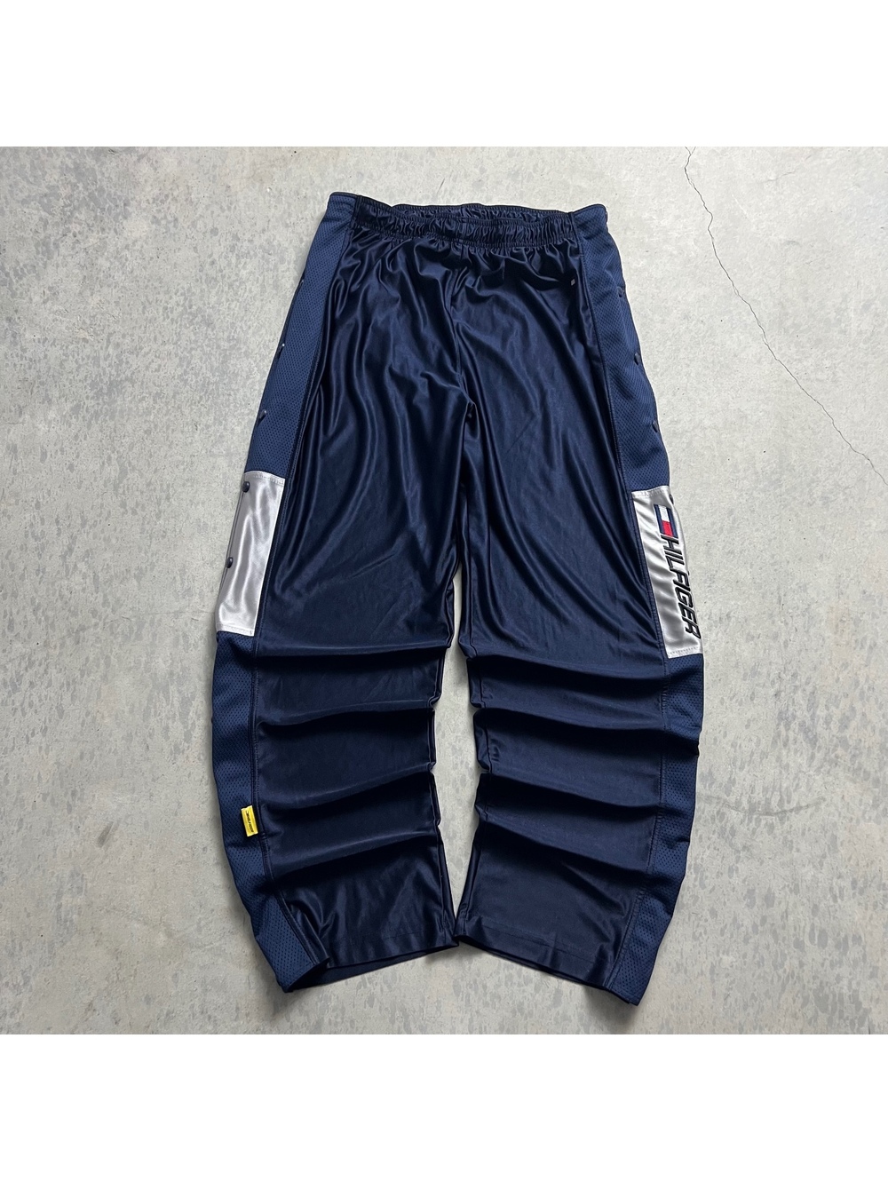 Vintage Y2K Tommy Hilfiger Breakaway Shiny Dazzle Track Pants Sz. XL Basketball - Picture 2 of 6